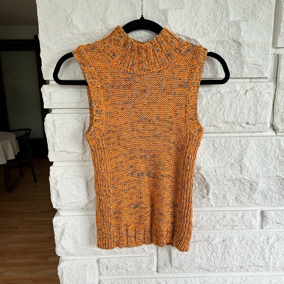 by Anthropologie Sleeveless Crochet Knit Sweater Mockneck Tank Top - Picture 6 of 14